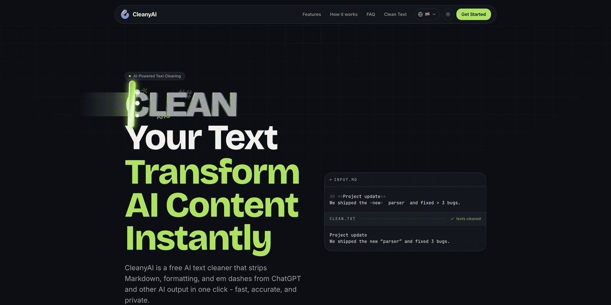 CleanyAI - Text Tool